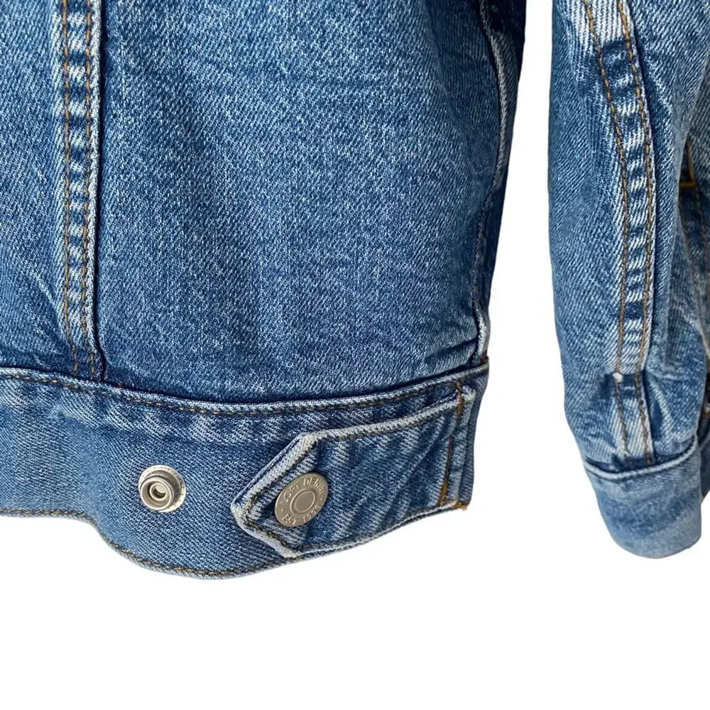 Ann Taylor Loft Sherpa Denim Jean Trucker Jacket size Medium
